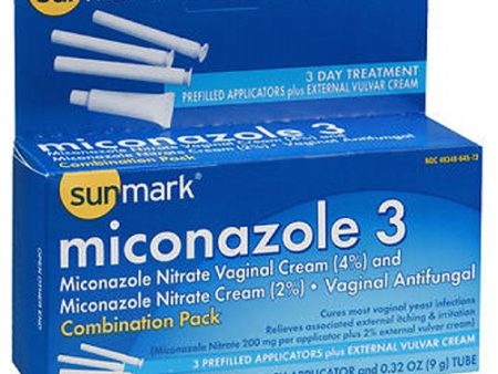 Sunmark Miconazole 3 Vaginal Antifungal Prefilled Applicators Combination Pack 3 each By Sunmark Cheap