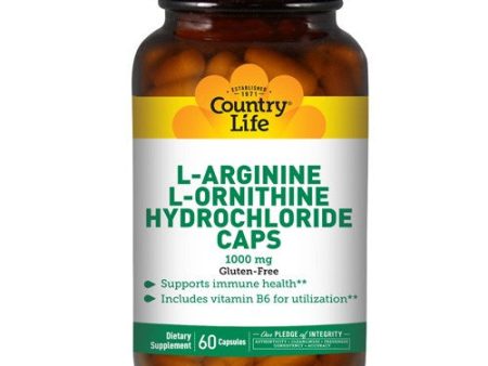 L-Arginine + L-Ornithine with B-6 180 Caps By Country Life Fashion