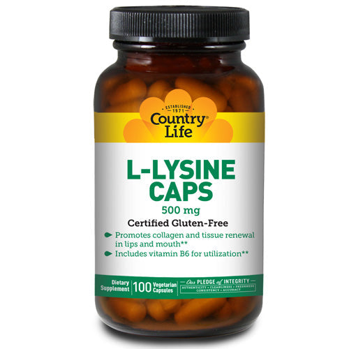 L-Lysine with B-6 100 Caps By Country Life For Discount