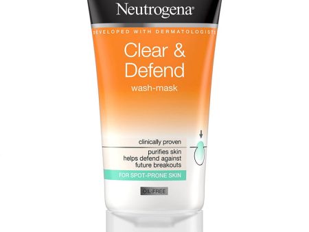 Neutrogena Clear & Defend Wash-Mask For Spot Prone Skin Oil Free 150Ml Hot on Sale