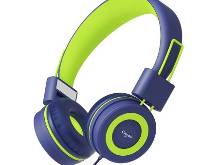 Elecder I37 Kids Headphones Children Girls Boys Teens Adults Foldable Adjustable On Ear Headsets 3.5mm Jack Compatible IPad Cellphones Computer MP3 4 Kindle Airplane School Tablet Navy Sale