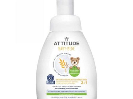 2-in-1 Natural Hair and Body Foaming Wash for Baby Fragrance-Free, 8.4 Oz By Attitude Online now