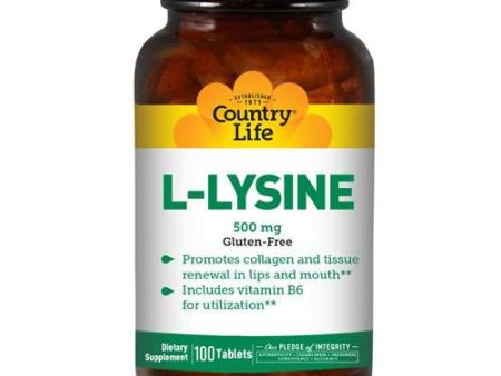 L-LYSINE 100 Tablets By Country Life Online now