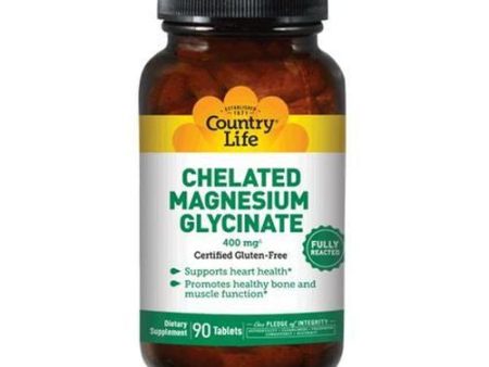 Chelated Magnesium Glycinate 180 Tabs By Country Life Online Sale