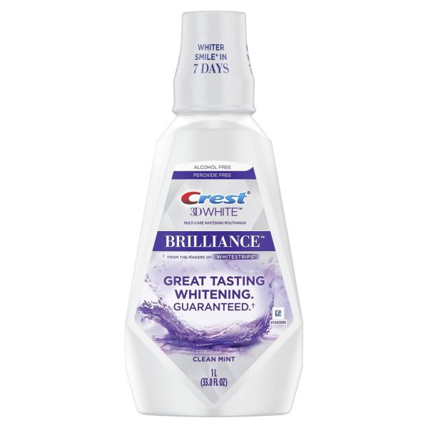 Crest 3D White Brilliance Clean Mint Whitening Mouthwash 1L Online Hot Sale